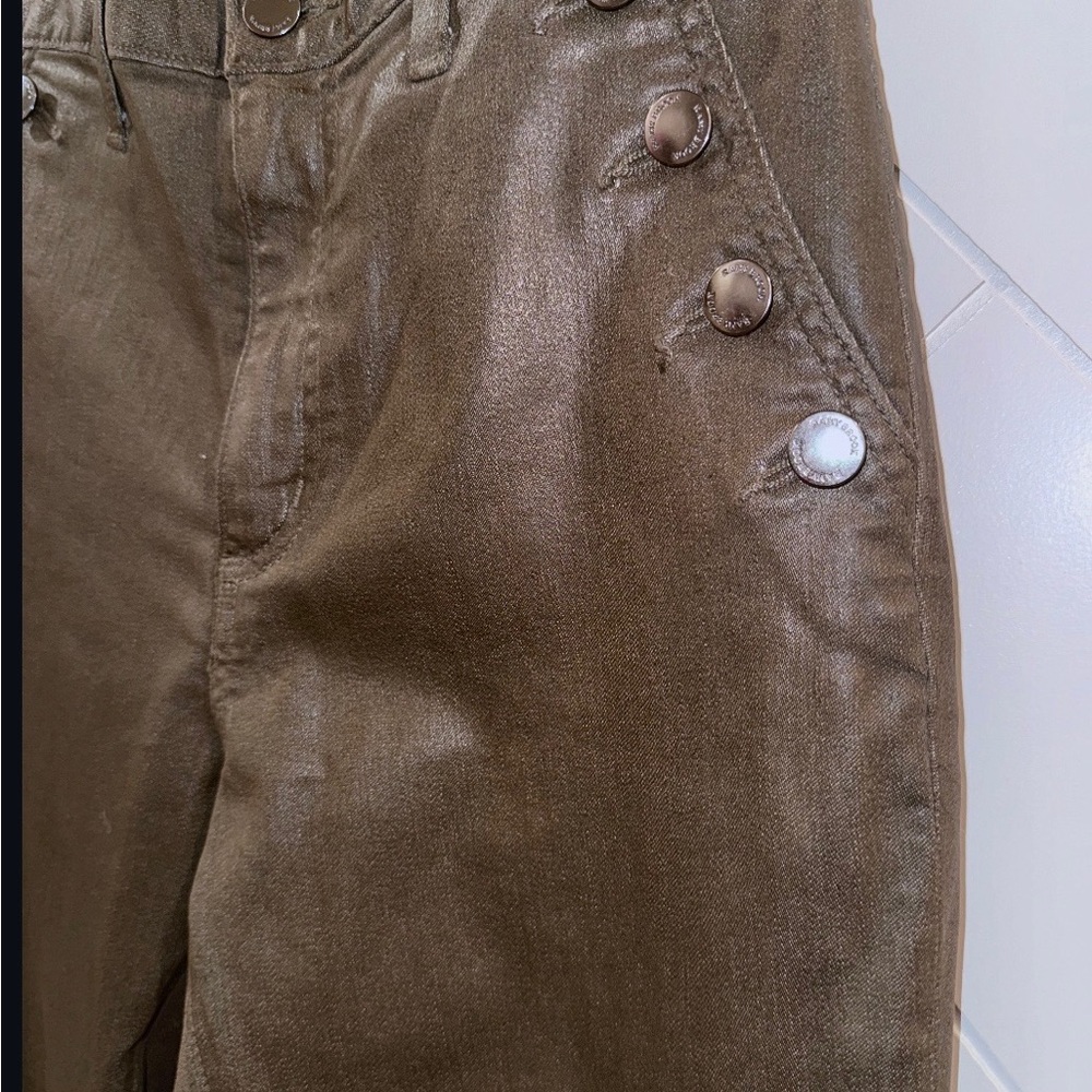 New RAMY BROOK helena high rise coated flare jean in glossy gunmetal 29 $275.00 - Picture 7 of 14